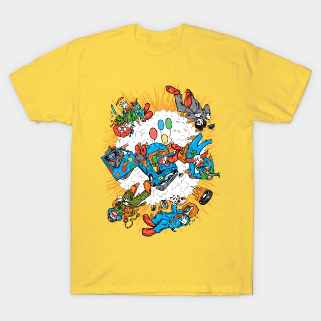 When Clown Cars Explode T-Shirt by nickv47